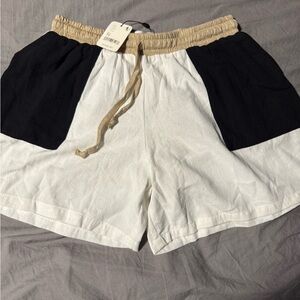 Mandinga/Free People Beige and White Shorts